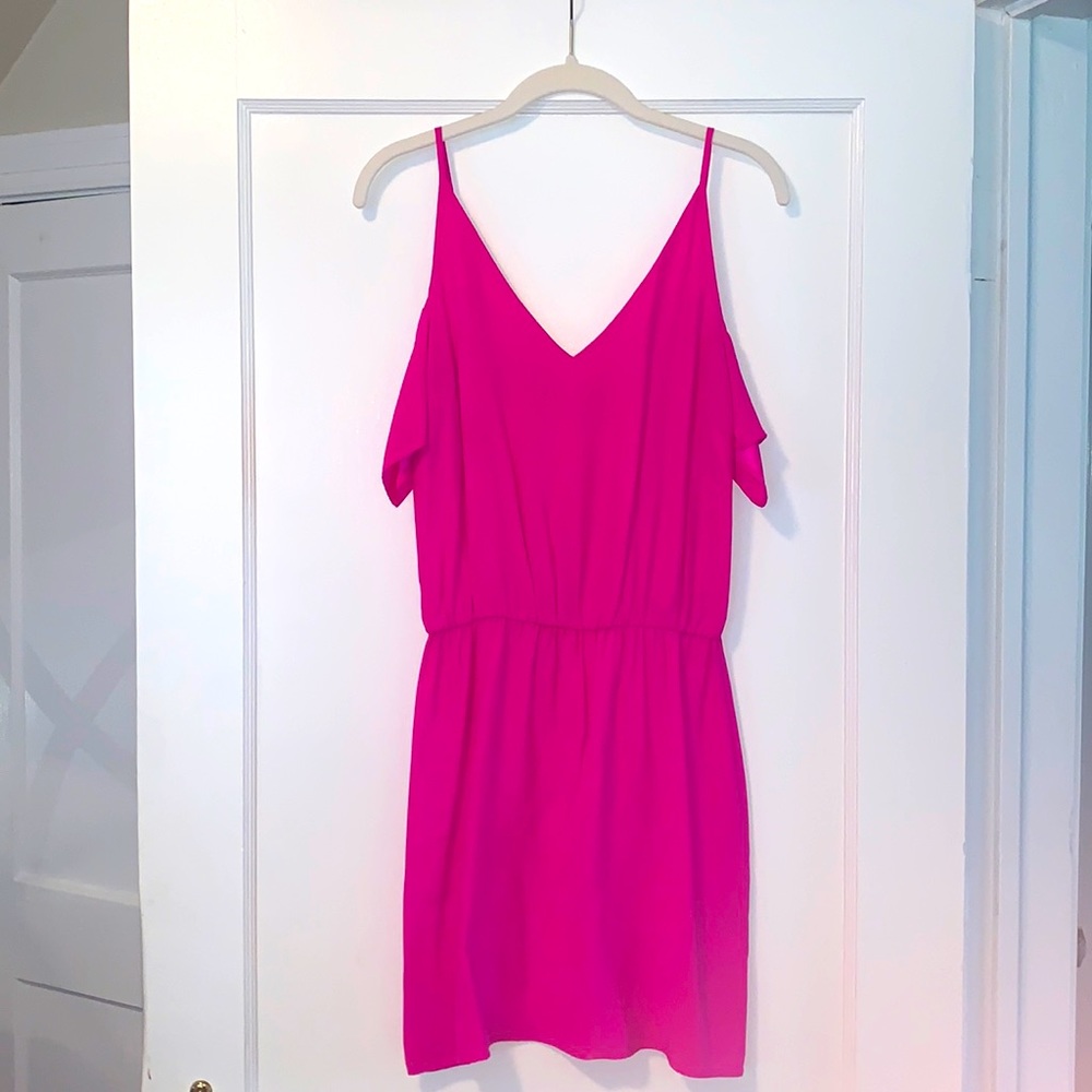Hot Pink Cold Shoulder Amanda Uprichard Dress